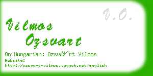 vilmos ozsvart business card